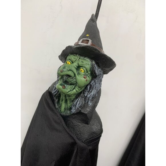 Pair Vintage Paper Magic Group Halloween Hanging Bungee Witch & Grim Reaper Skel - Picture 3 of 8